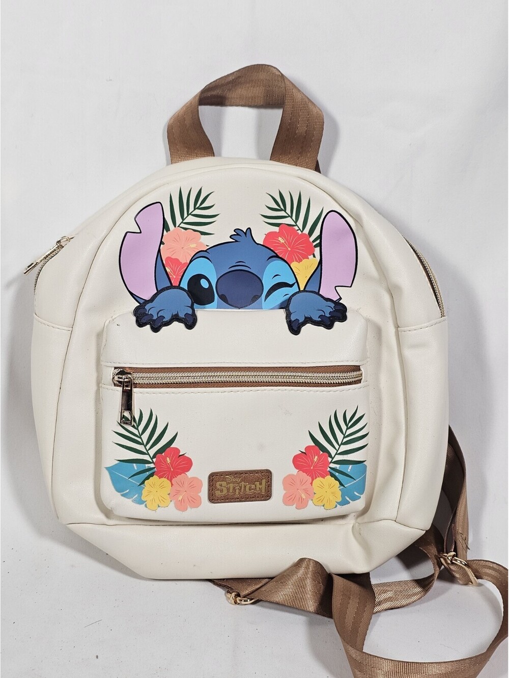 Disney Lilo and Stitch Hawaiian Tropical Mini Backpack Cream Bag